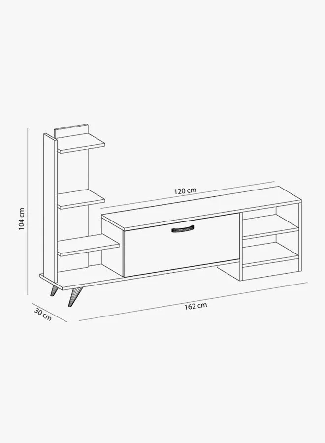 طاولة حمل أجهزة الترفيه ديميت تي في يونيت أبيض 162x104x30سم-2