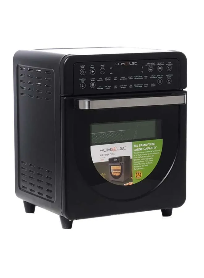 مقلاة هوائية رقمية 18 L 1600 W E-100-5 أسود-2