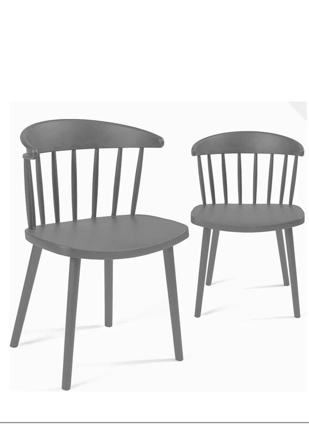 Dining Chair Luxurious - In Grey Plastic Chair 48*45*78.5cm 2-Pieces.-1