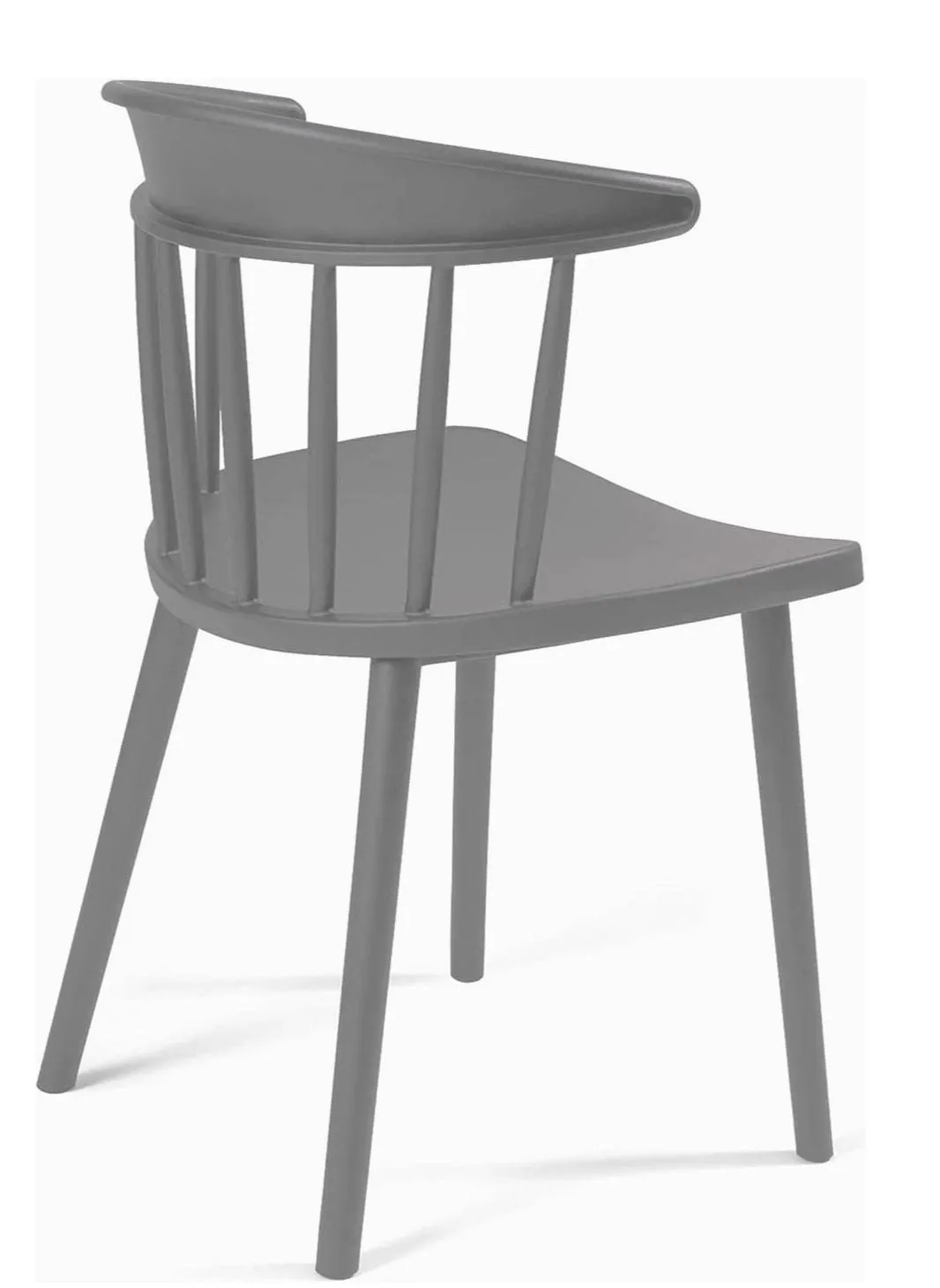 Dining Chair Luxurious - In Grey Plastic Chair 48*45*78.5cm 2-Pieces.-2