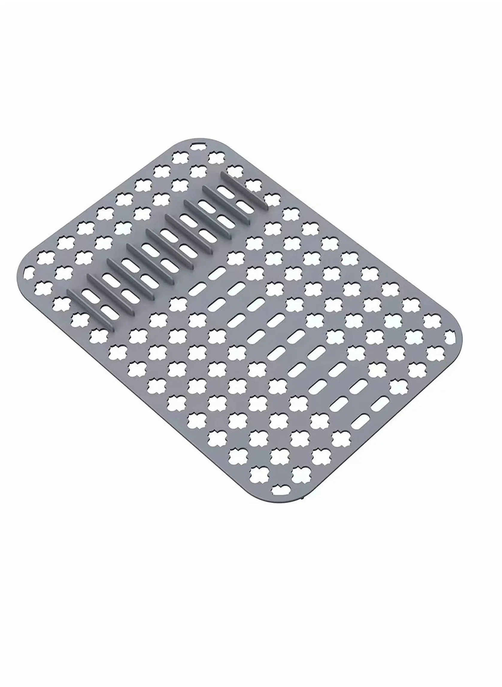 Dish Drying Mats Gray 15.7 11.4 Kitchen Sink Mat and protector DIY Cuttable Holes Sink Pad Accessory Soft Silicone Dish Drying Mats Non Slip Heat Resistant-1