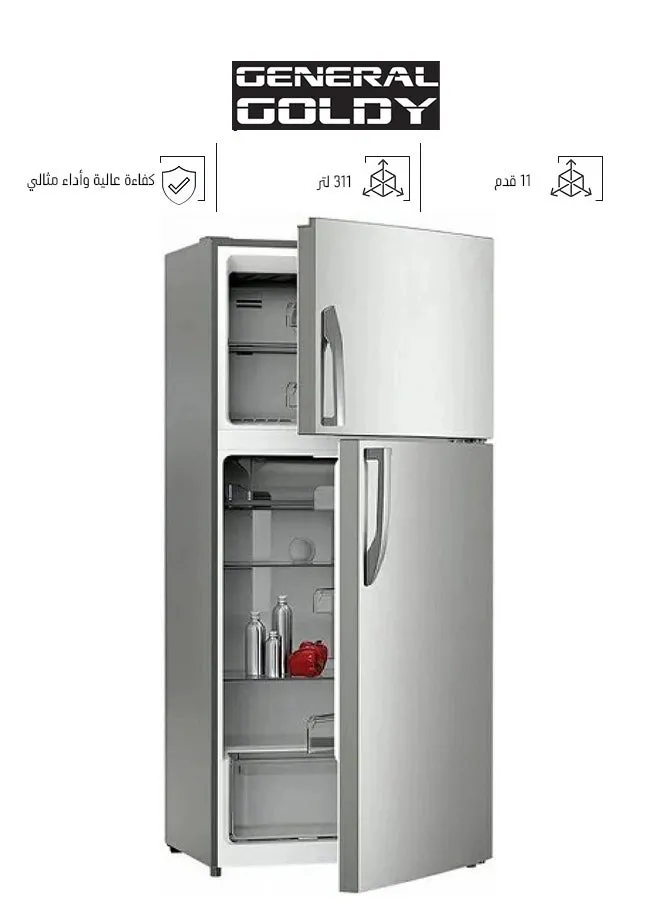 ثلاجة بابين - 11 قدم - 311 لتر - فضي - GR311DF-1