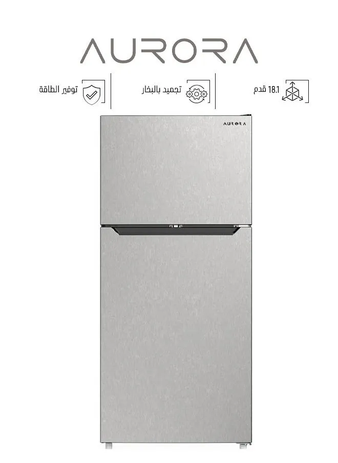 ثلاجة بابين - 18.1 قدم - 4.8 قدم سعة المجمد - 13.3 قدم سعة الثلاجة - استيل - فضي - AR-660RNH-1