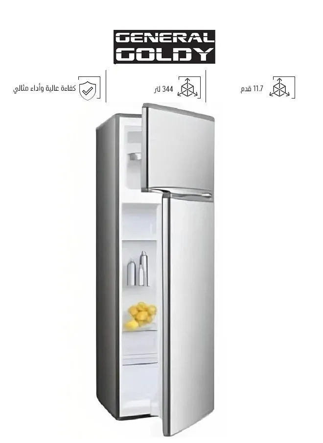 ثلاجة بخار بابين - 11.7 قدم - 344 لتر -استيل - فضي - GR344NF-1