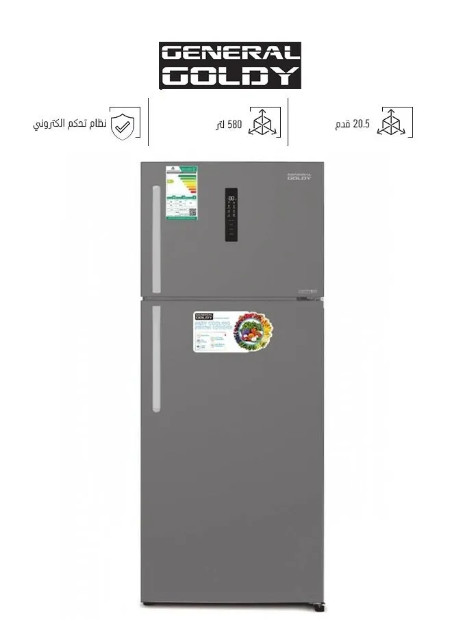 ثلاجة بخار بابين - 20.5 قدم - 580 لتر - انفرتر - استيل - GG621NF-1