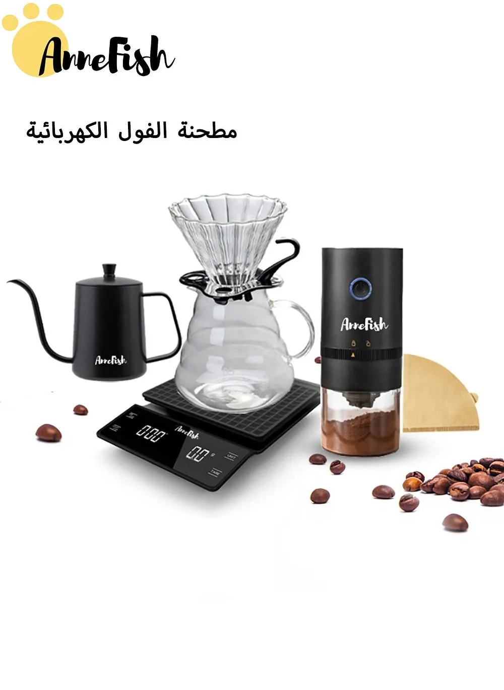 مجموعة ادوات تقطير v60 طقم من قطع 6 قطع مع حقيبة قهوة-1