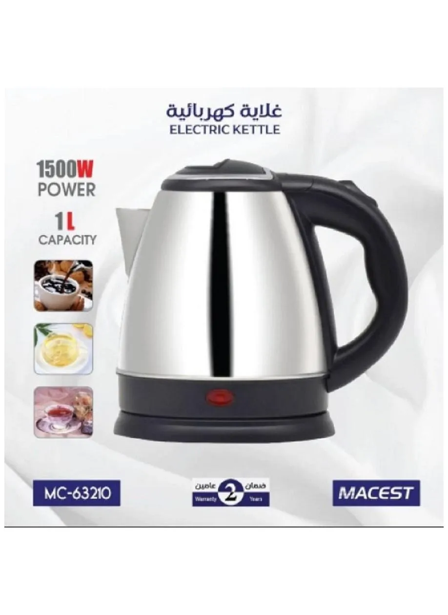 غلاية كهربائية 1500 وات MC-63210 أسود/فضي-1