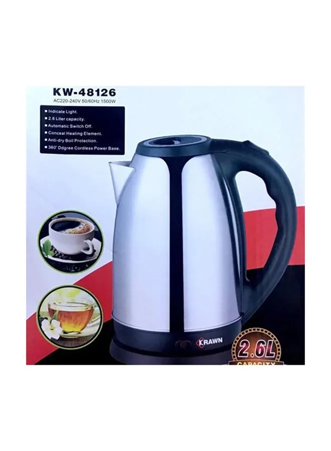 غلاية كهربائية 2.6 L 1500.0 W KW-48126 فضي-1