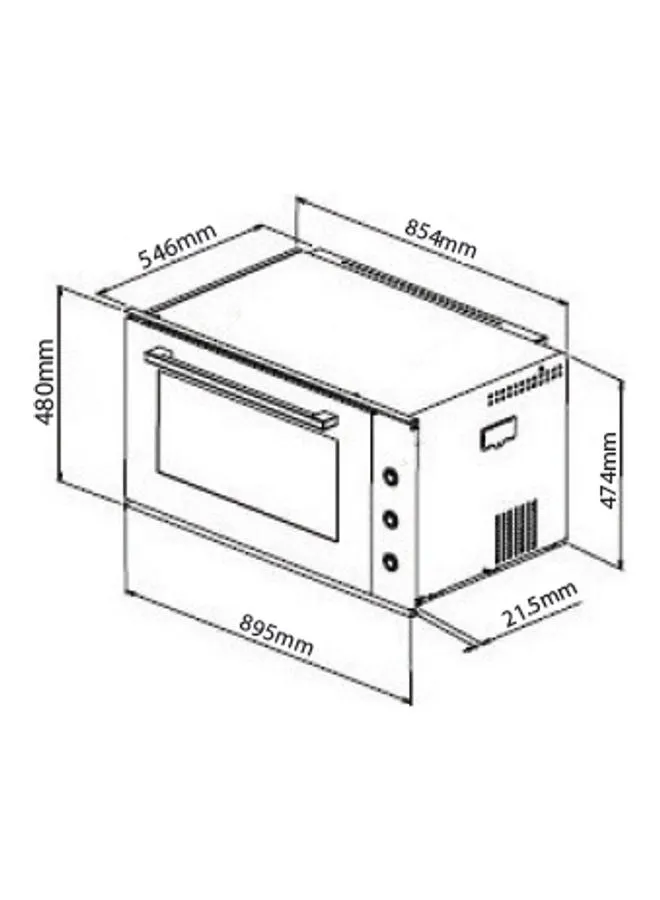 فرن كهربائي 90 L 3400 W O94E9MX فضي/أسود-2