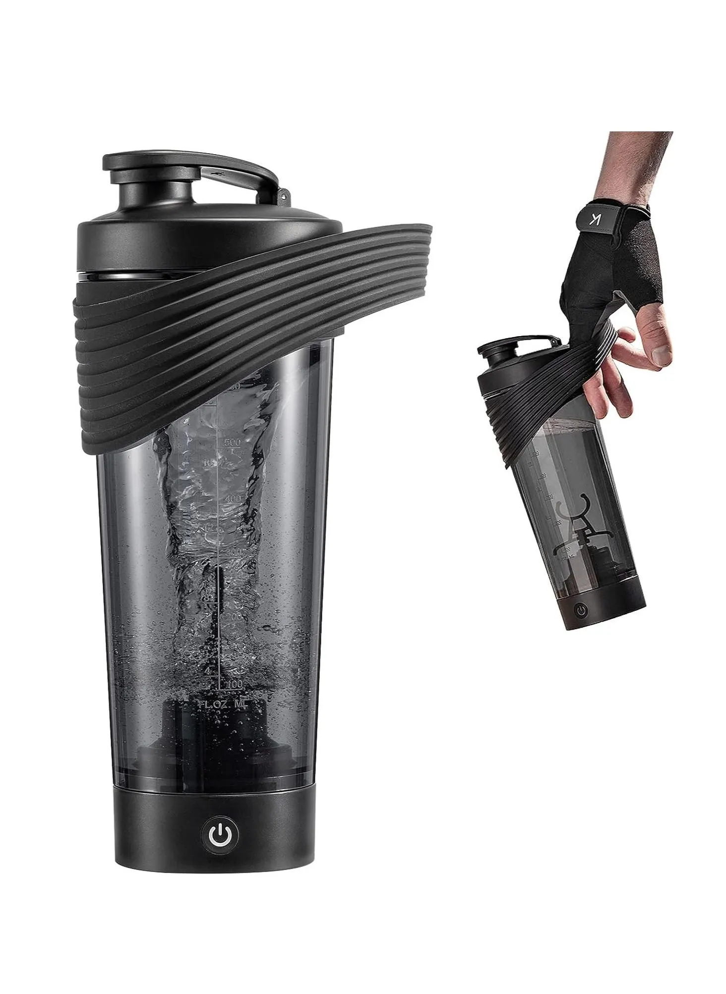 Electric Protein Shaker Bottle Rechargeable Electric Blender Bottles with BPA Free Black-1