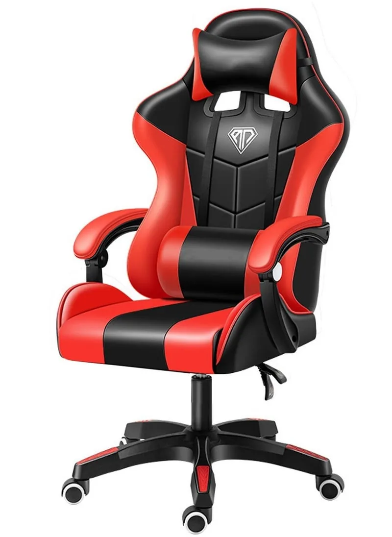 Electronic Sports Game Chair, Adjustable Computer Chair, Computer Office, Pu Leather, High Backrest, Lumbar Support, Comfortable Armrests, 360 ° Rotation, Red  And  Black-1