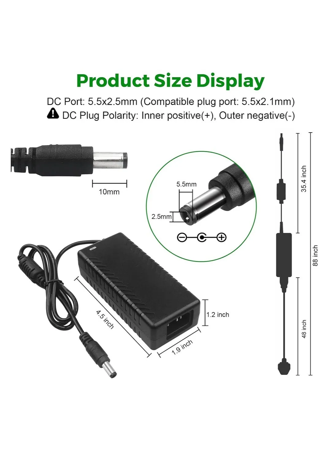 محول الطاقة ELIKLIV 12V 3A AC 100-240V إلى DC 12 V 3000mA محول 36W 3 أمبير 12V / 3A LED سائق 5.5x2.5mm تلميح لشريط إضاءة LED كاميرا CCTV شاشة LCD-2