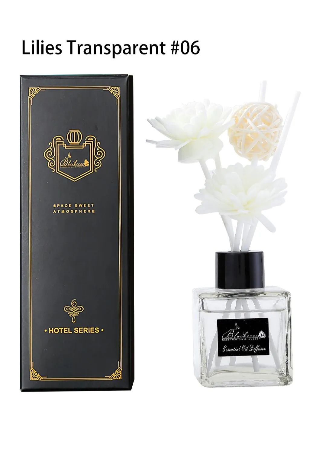 ناشر الزيت العطري ريد ناشر مع أعواد ناشرة للبخور خالٍ من اللهب يدوم طويلاً معطر جو طبيعي أنيق وطبيعي يزيل الرائحة للمكتب المنزلي والفندق والهدايا برائحة الزنابق الأنيقة 50 مل-1