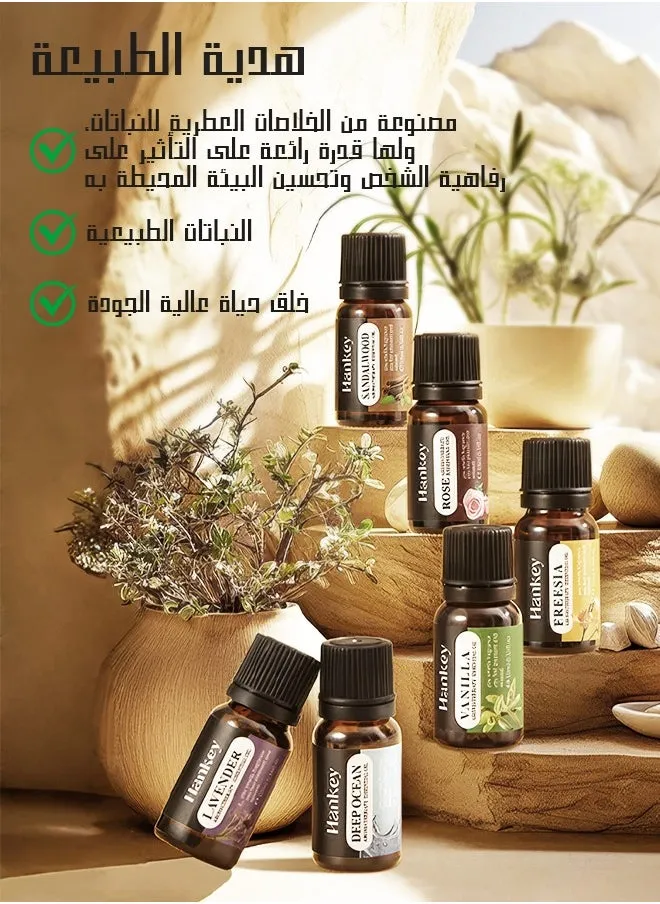 زيت عطري، زيوت عطرية للفواحة، مجموعة من 6 خلطات مثالية للاستخدام المنزلي، زيوت عطرية للمرطبات والموزعات بروائح متنوعة.-2