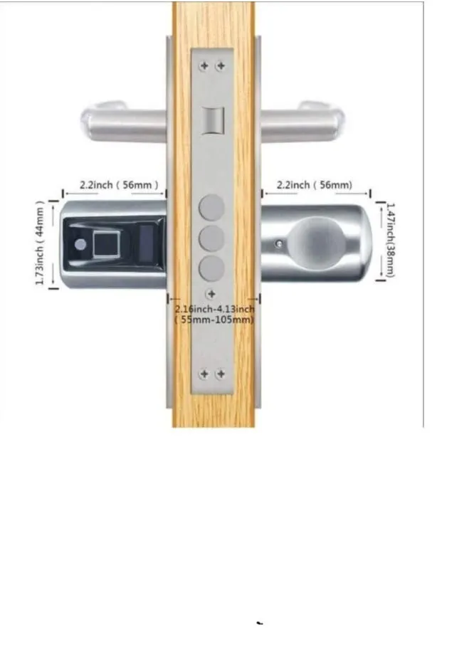 جهاز ذكي لقفل الباب يعمل ببصمة الإصبع فضي 12سنتيمتر-2