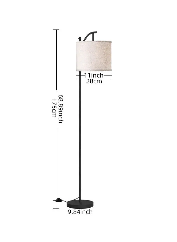 Floor Lamp for LED 3 Color Temperatures, Beige Lampshade & Foot Switch Included Easy to Install 10W Bulb Included Simple Retro Modern Floor Lamp Living Room-2