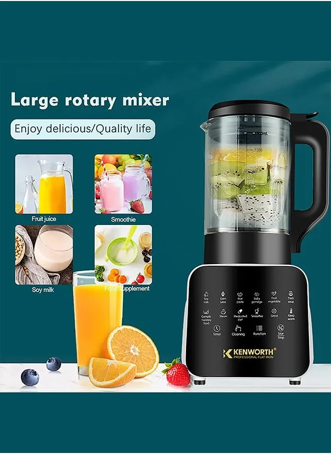 Food Blender & Soup Maker,12 Auto Programs,1200W Blenders for Kitchen Food Processor 8 Removable Blades,Easy to Clean,Glass Jug,Tamper,Hot & Cold Kitchen Blender,Cooking,Fruit-2