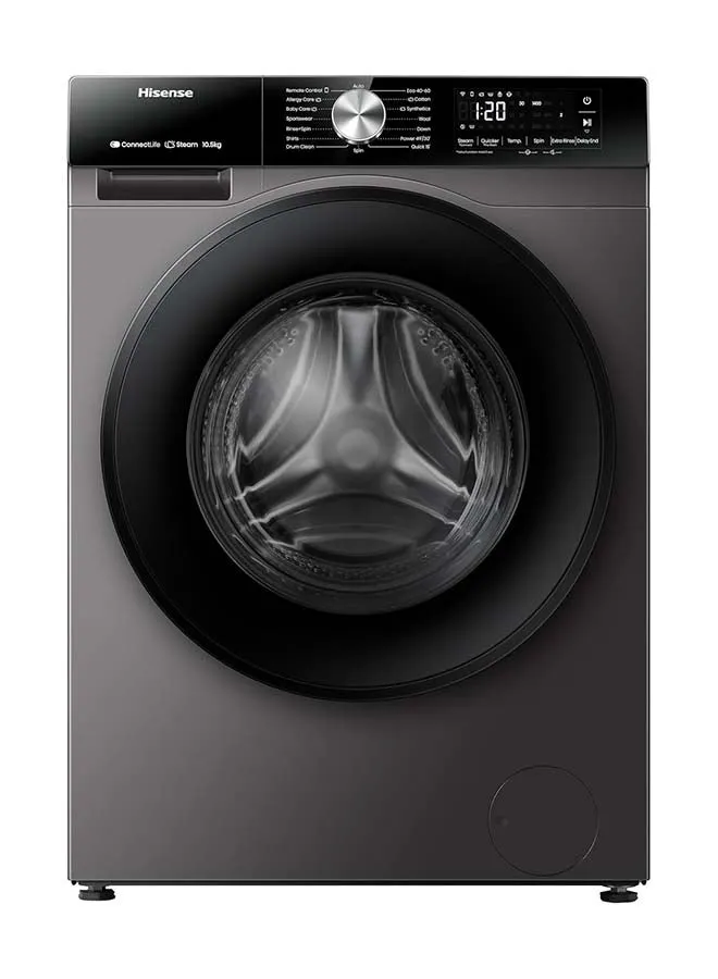 Front loading washing machine, 10.5 KG,Inverter, A Class, with WIFI, Auto Dosing & Auto Quick wash, 16 programs, Smart Assist, Energy Saving monitoring, Abaya Care, Premium Grey, WF3S1143BT6 Grey-2