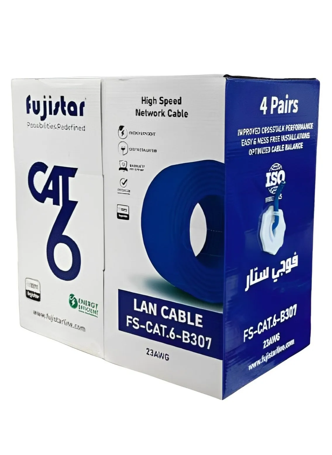 كابل شبكة Fujistar FS CAT6 307 - كابل إيثرنت عالي الجودة 305M UTP لتعزيز الشبكات المثالية لنقل البيانات عالي السرعة-1