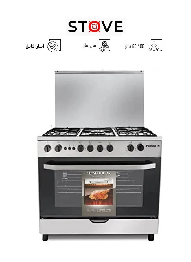 فرن غاز - 5 عيون - 80* 60 سم - استيل - C-6080ST-1