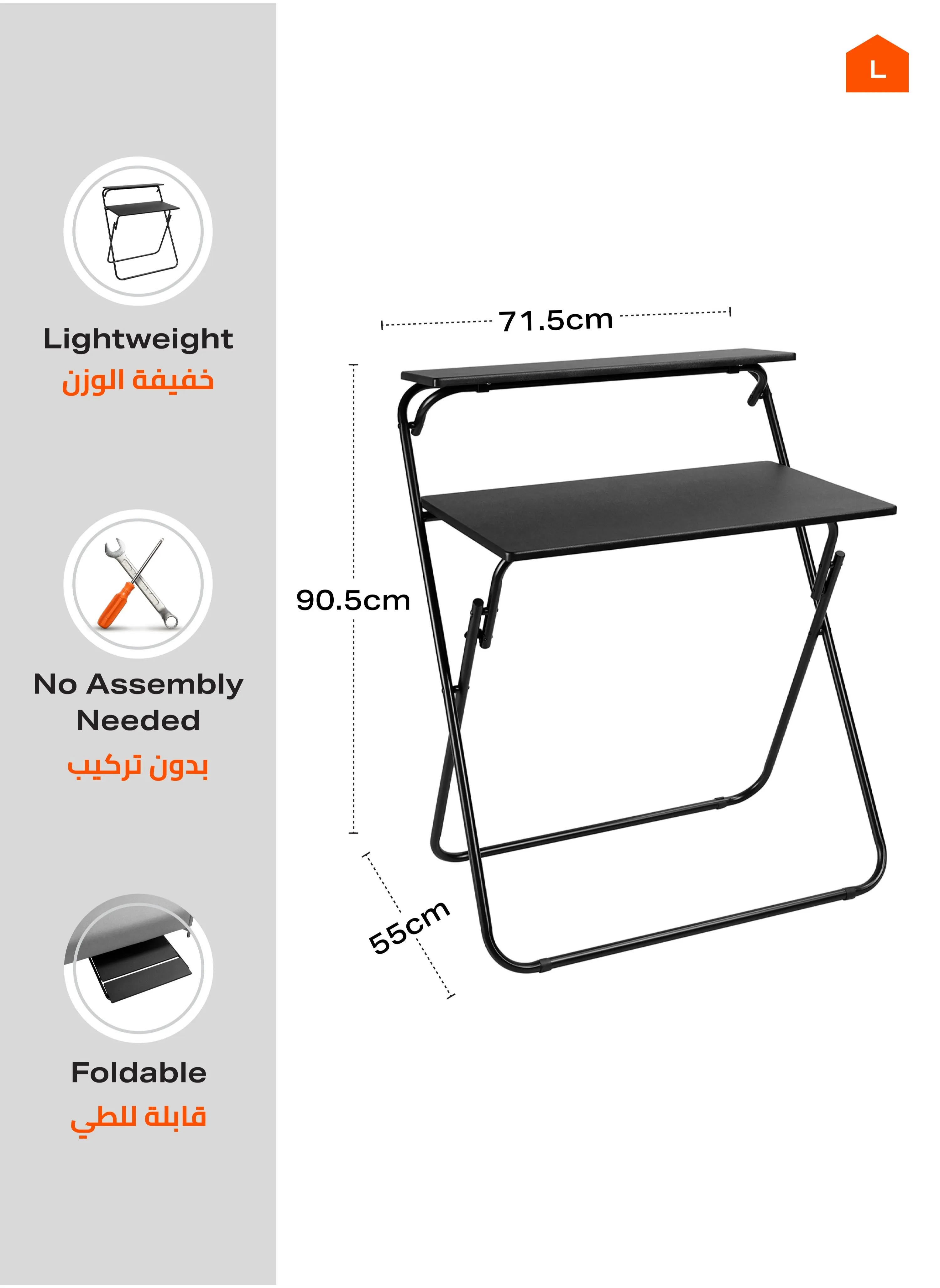 Generic Foldable Computer Table-Black|Modern Folding Computer Desk for Home Office Folding Table Writing Table for Small Spaces Study Table Laptop Desk-2