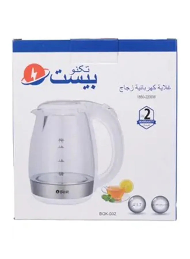 غلاية زجاجية 1.7 لتر تصميم مضاد للانزلاق - BGK-002 1.7 L 1850 W BGK-002 ابيض-2