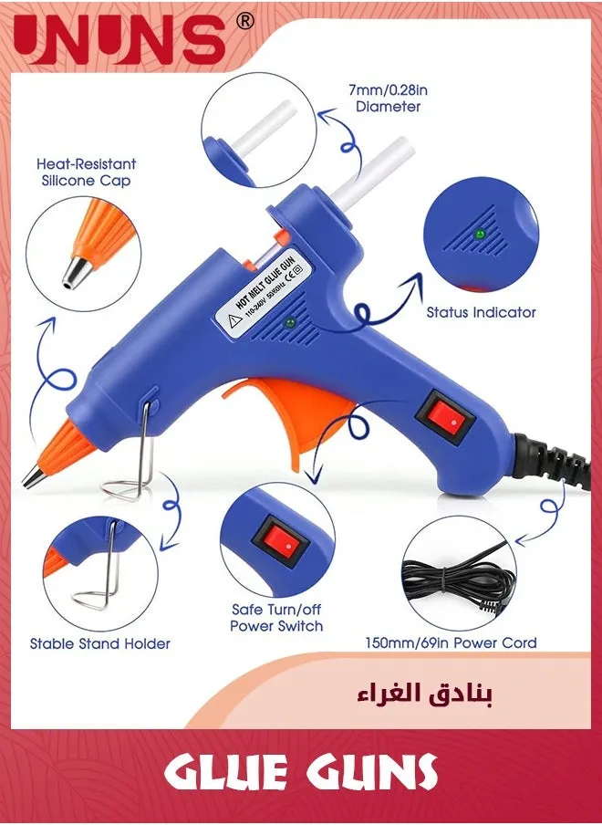 مسدس الغراء، مجموعة مسدس الغراء الساخن الصغير مع 30 عصا غراء للمدرسة والحرف اليدوية والفنون اليدوية والإصلاحات المنزلية السريعة، 20 وات، أزرق-2