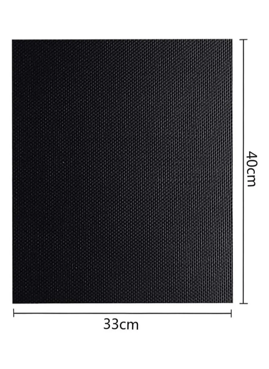 سجادات شواء، 5 سجادات شواء غير قابلة للالتصاق، شبكة خبز قابلة لإعادة الاستخدام ومعتمدة من إدارة الغذاء والدواء الأمريكية للشواية الداخلية والخارجية بالفحم والغاز والشواية الكهربائية 40 × 33 سم (أسود)-2