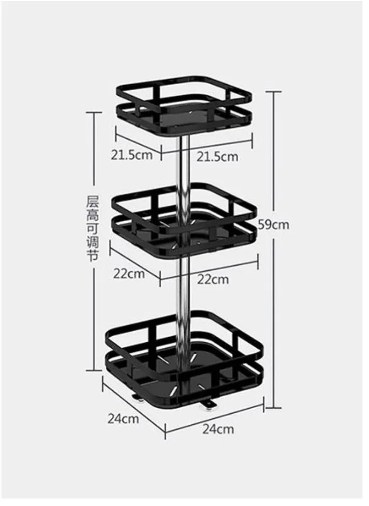 رف تنظيم للخزانة قابل للتعديل الارتفاع طبقة تستخدم رف للتوابل طبق الدوار للخزائن والمطبخ والثلاجة والحمام-2