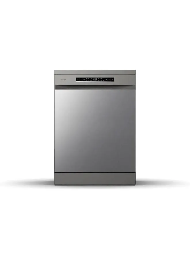 Hisense Dishwasher Machine 8 Programs 2 Baskets 15 Places, Maximum Noiseless, Self Cleaning, Premium Steel, HS643E90SSA Grey-1