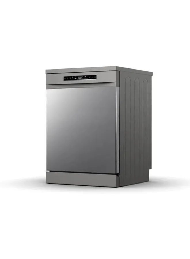 Hisense Dishwasher Machine 8 Programs 2 Baskets 15 Places, Maximum Noiseless, Self Cleaning, Premium Steel, HS643E90SSA Grey-2