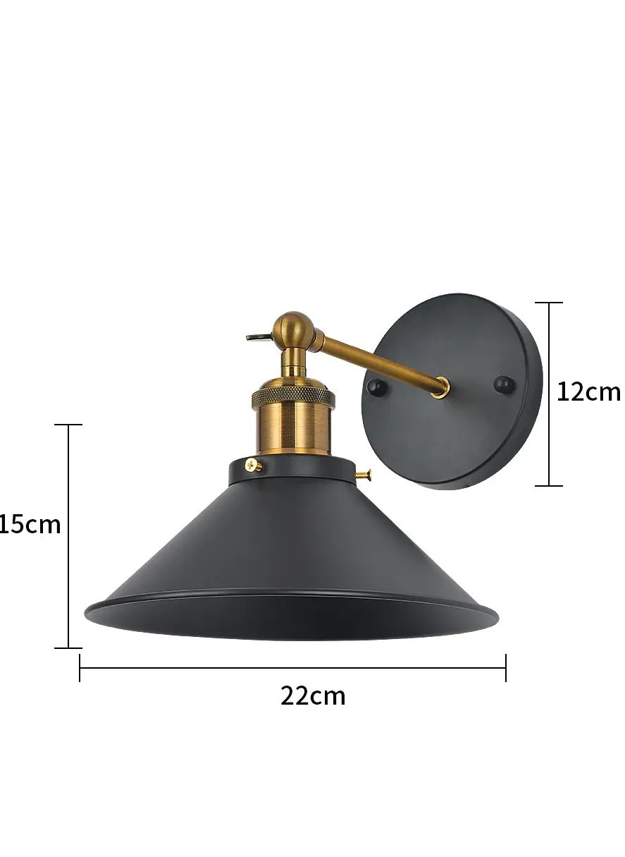 Industrial Vintage Wall Sconce Adjustable Ceiling Lamp Black Metal Ceiling Light Fixture Retro Indoor Sconce for Bedroom, Kitchen, Restaurant-2