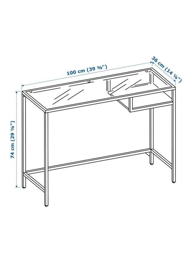 طاولة لابتوب - معدن أسود 74X100X36cmسم-2