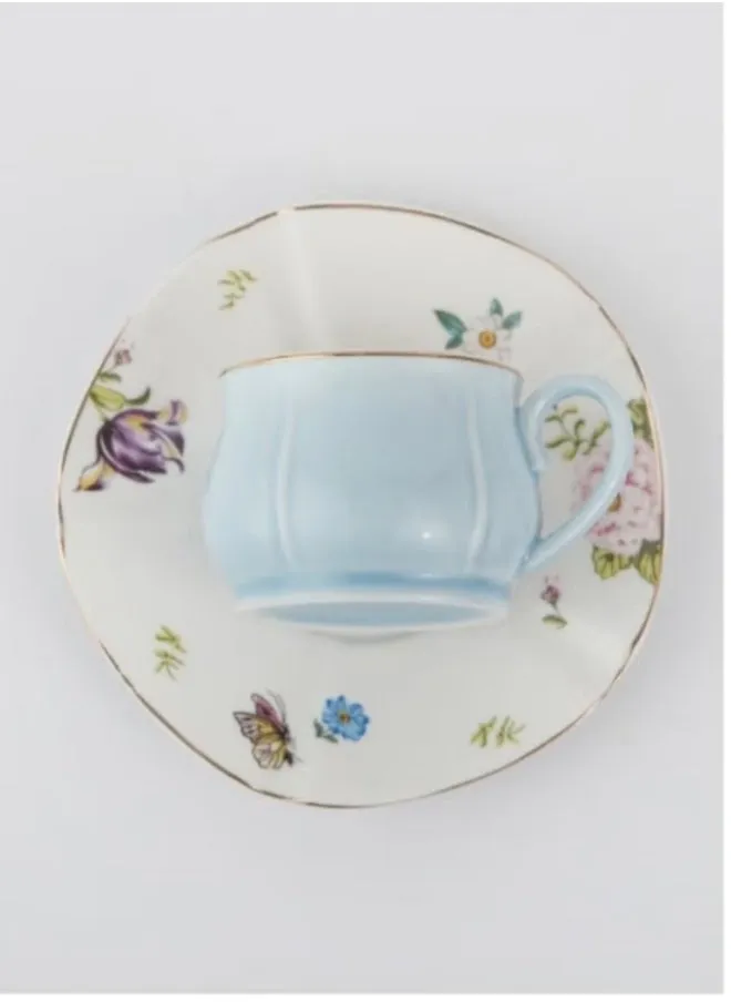 Leaf Printed Ceramic Cup And Saucer-2