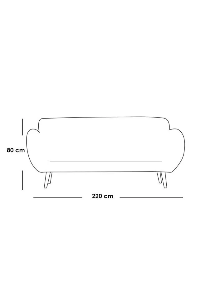 كنبة جلد 3 مقاعد باللون البني  220x80x80 سم-2