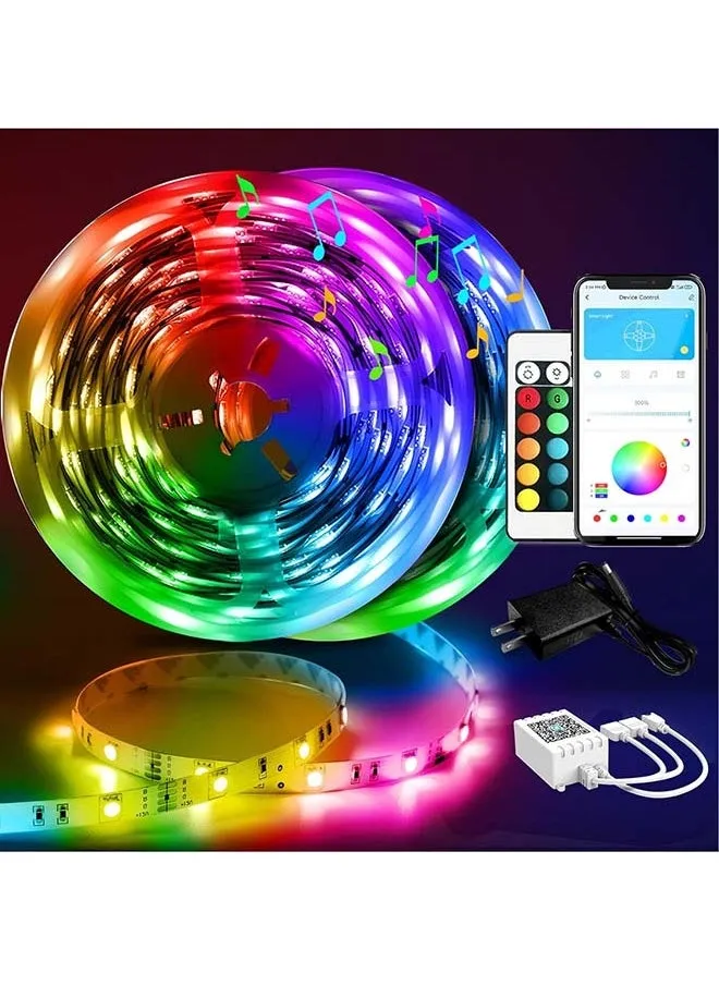 أضواء شريطية LED ذكية مع جهاز تحكم عن بعد للتطبيق، RGB لغرفة النوم، غرفة المعيشة، ديكور المنزل، تغيير لون مزامنة الموسيقى لحفلة الغرفة 5 متر.-1