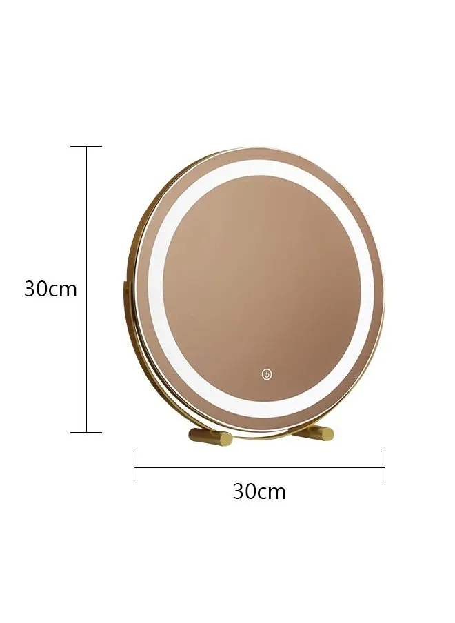 مرآة مكياج مضيئة، مرآة دوارة مع أضواء، ثلاثة أوضاع إضاءة ملونة، تحكم ذكي باللمس-2