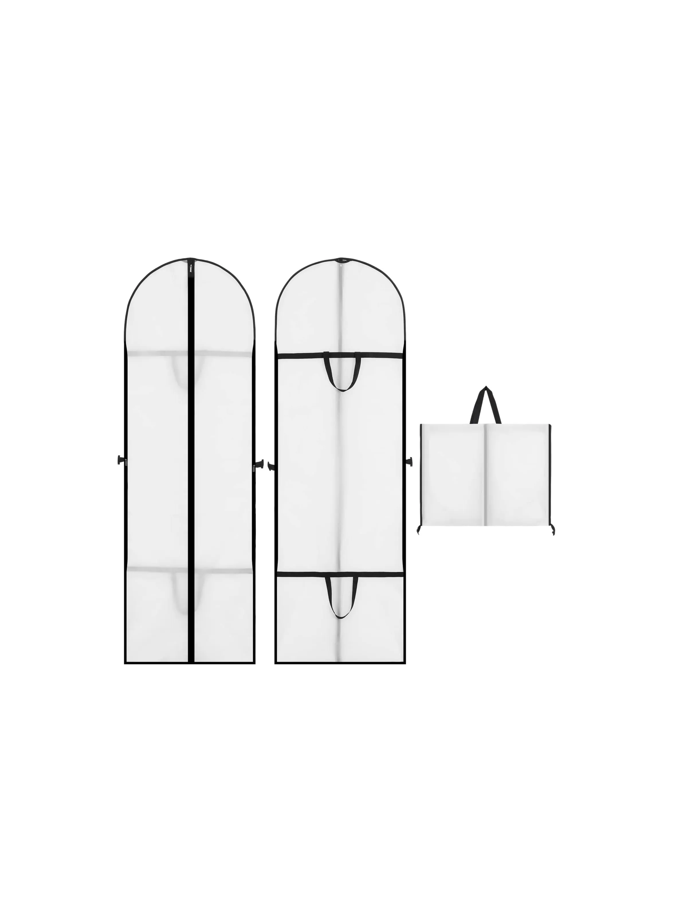 Long Garment Bags with Zipper (60x180 cm) - Waterproof, Anti-Mite, Breathable PEVA Clothes Covers for Dresses and Suits, Mildew-Proof, Pet-Hair-Proof, Ideal for Storage and Travel (2 Pack)-1