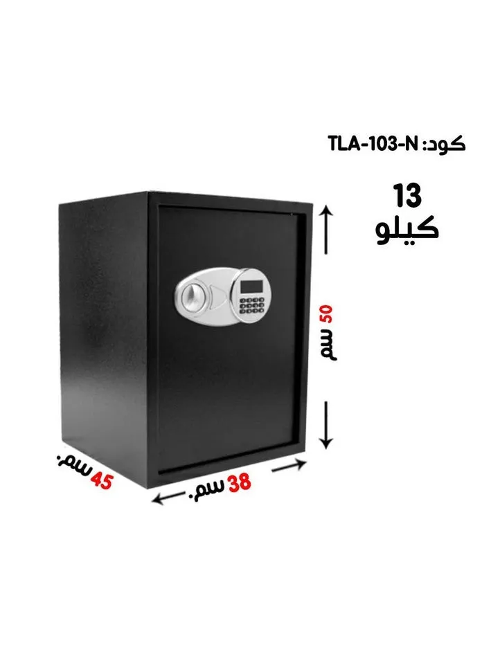 خزنة أمنية رقمية فاخرة مقاومة للحرائق ، مزودة بلوحة أرقام الكترونية وقفل ومفتاح 50*38*45 سم-1