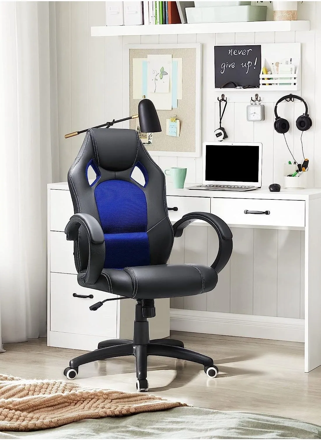 Luxury Gaming Throne: Height Adaptable Racing Chair with 360 Degree Swivel and Premium Tilt Mechanism for Home Office-1