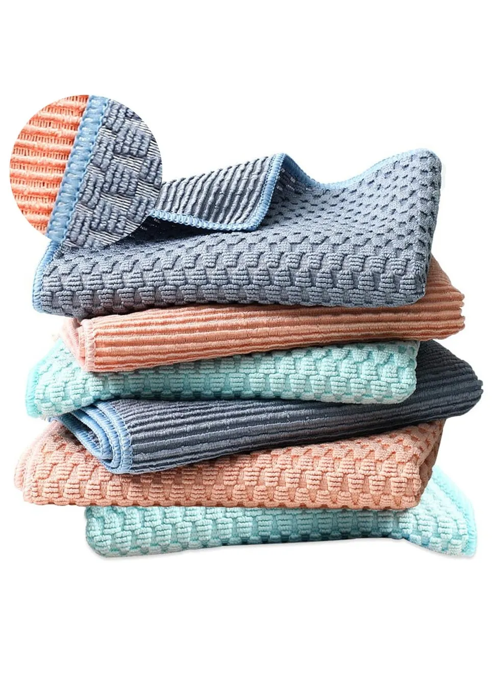 Microfibre Cloth Pack of 6, Reusable Kitchen Cleaning Towels, Multifunctional Dish Cloths, Absorbent, Lint-Free, Streak-Free, Wash Cloth for Car, Hygienic, Versatile, Durable & Washable-1