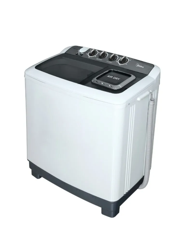 Midea Twin Tub Washing Machine,14Kg, 10 KG Drying, (Black Cover) 900 W TW140ADN(B) White-1