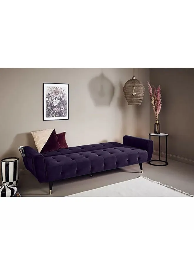 مونتلا | أريكه سرير 2 في 1 من المخمل 36x179x106 cm- بنفسجي غامق-2