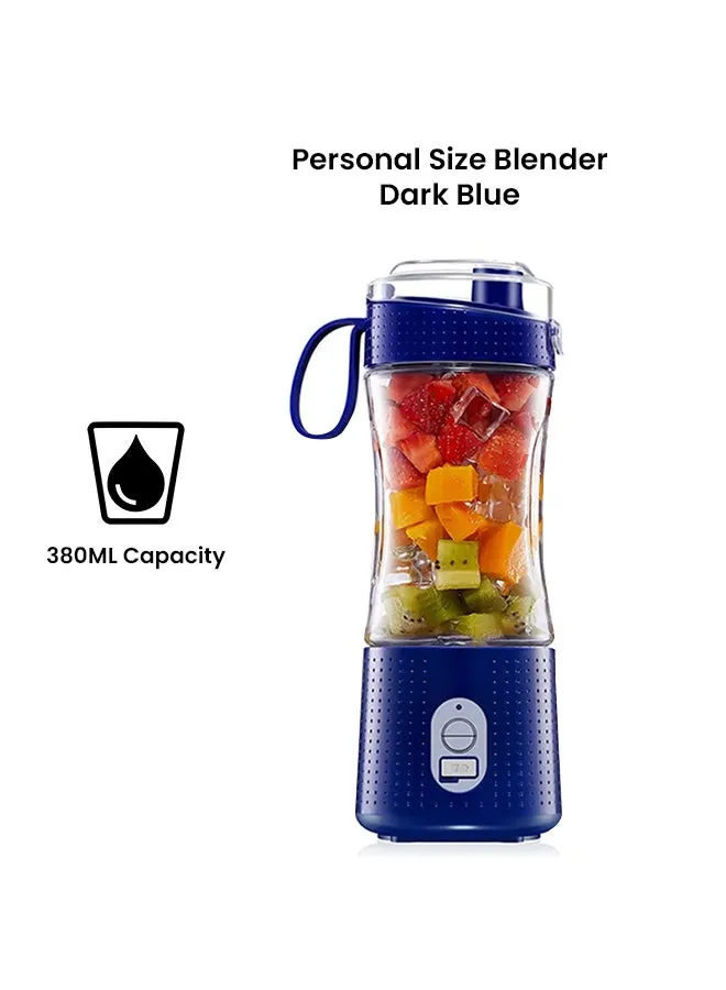 خلاط عصير كهربائي قابل للشحن ومزود بمنفذ USB وبتصميمات متعددة 380.0 ml Blender-07 أزرق داكن-2