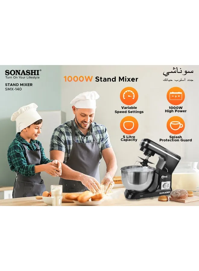 خلاط مزود بحامل مصنوع من الستانلس ستيل 3 في 1 5 L 1000 W SMX-140 أسود/فضي-2