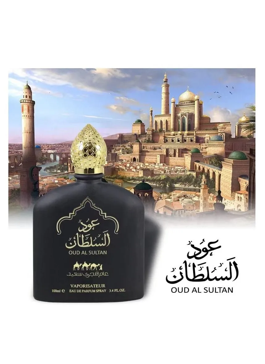 عود السلطان العربي - منتجات فاخرة من دبي - معطر منزلي طويل الأمد - رائحة مميزة - الرائحة العربية الفاخرة - 3.4 أونصة-1