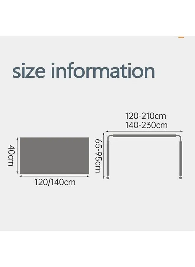 طاولة السرير مع عجلات ، طاولة كمبيوتر محمول ، قابل للتعديل طول 1.2-2.1m ارتفاع 65-95cm ، ومناسبة للاستخدام في المستشفيات والأسر ( 120 * 40cm ، أبيض )-2