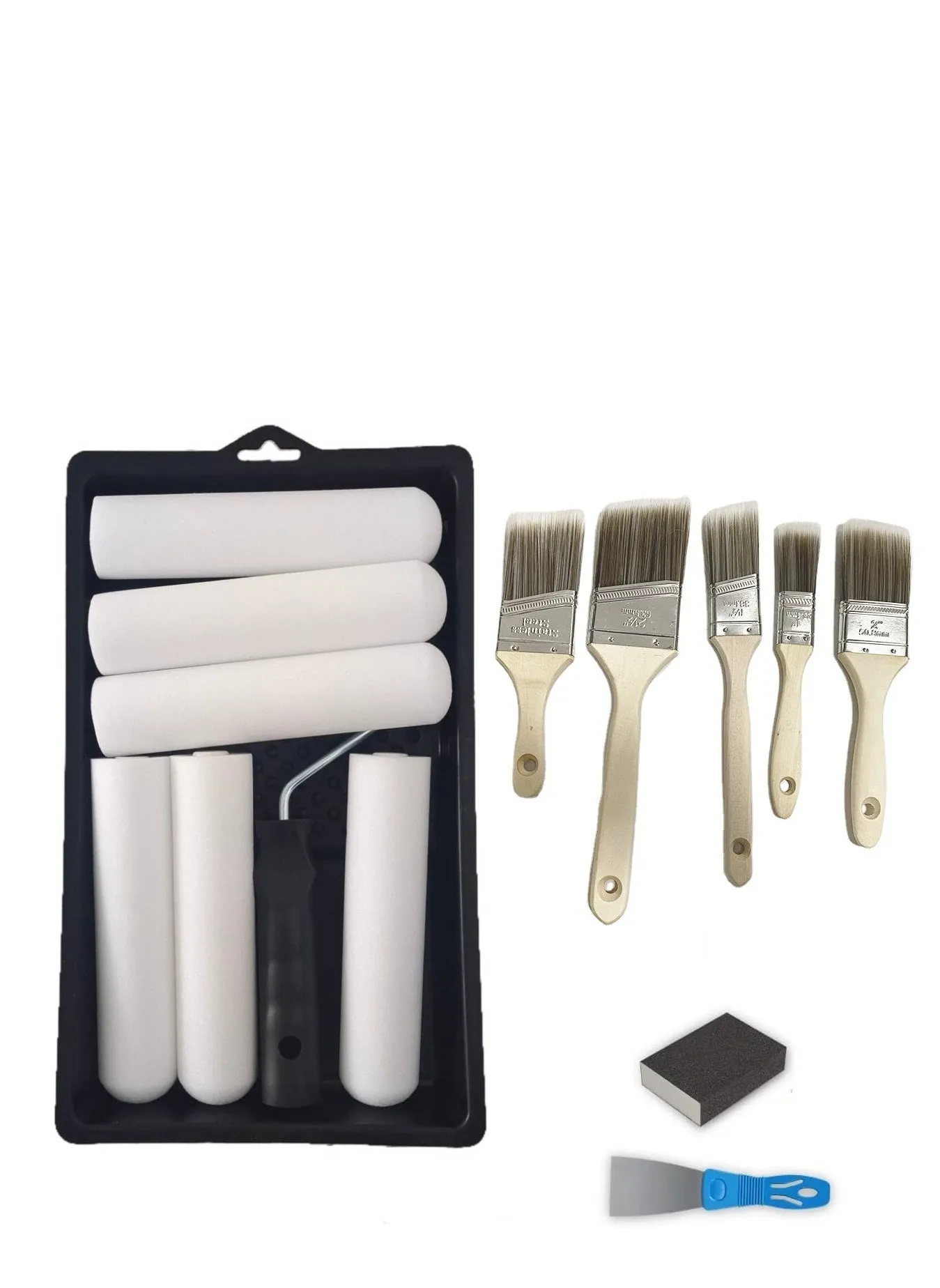 Paint Roller Kit, Paint Brushes and 6 Inch Foam Small Paint Roller kit for Professional or Home Owners with All Paints and Stains for Professional Painting Results-1