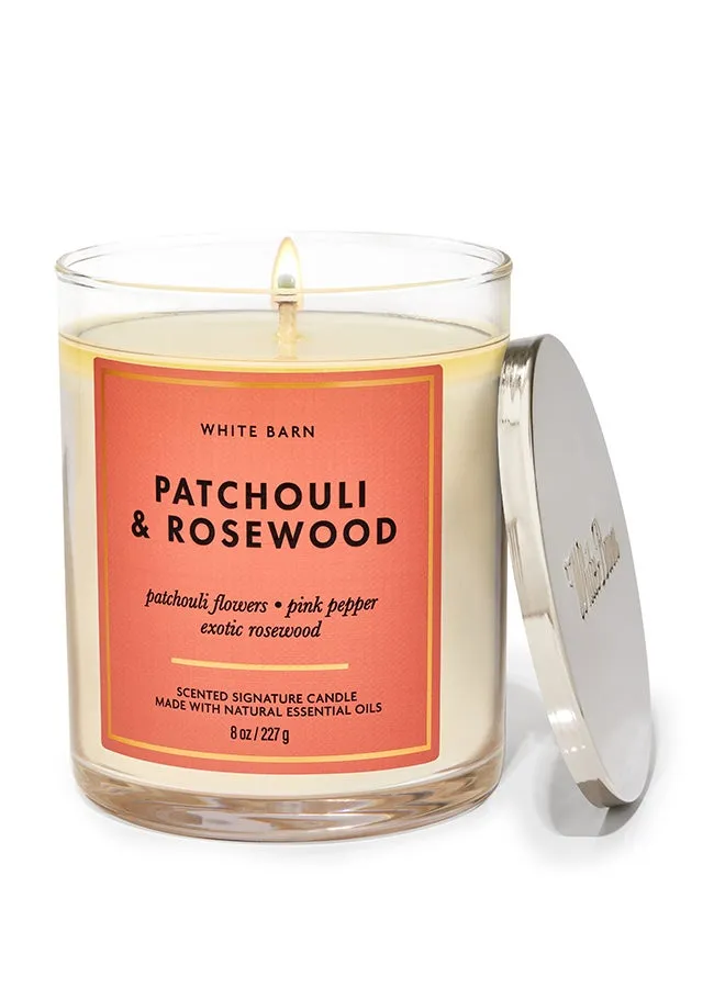 Patchouli And Rosewood Signature Single Wick Candle-1