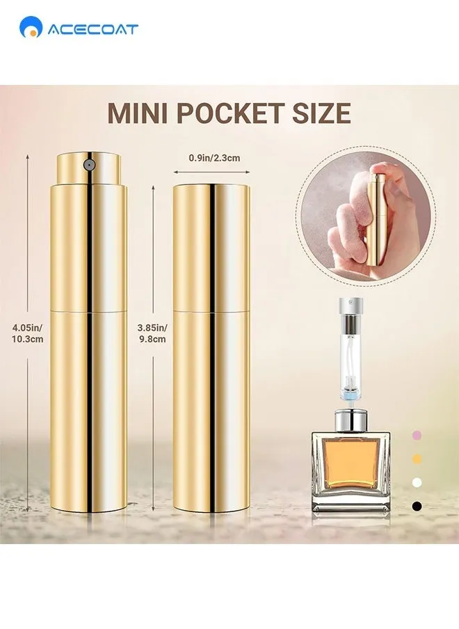 Perfume Atomizer Travel Refillable Cologne 5ml Travel Size Bottle Mini Perfume Spray Bottle Fragrance Scent Pump Case Fill from Bottom Empty Cologne Dispenser 2Pcs Travel Perfume Set-2